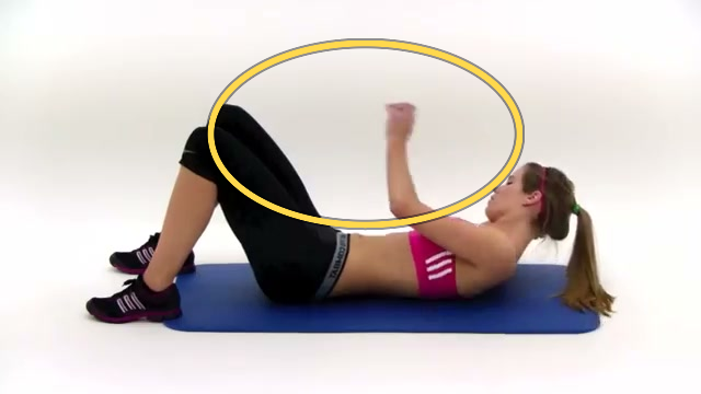 Reaching Oblique Crunches exercise frame highlight