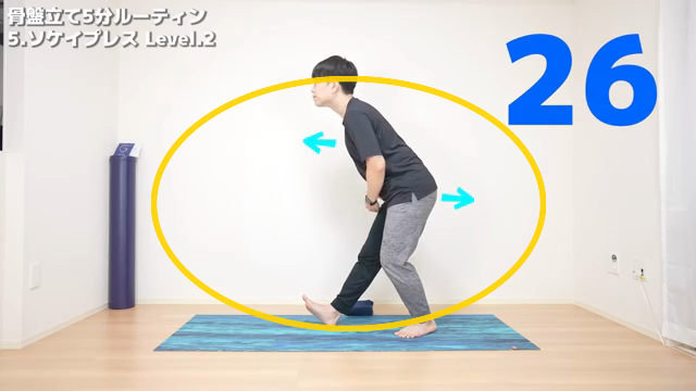 立位の鼠径部プレスの動作フレーム