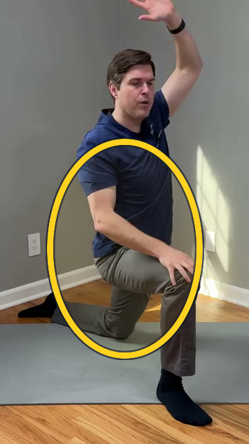 Kneeling lunge with lateral side lean exercise frame highlight
