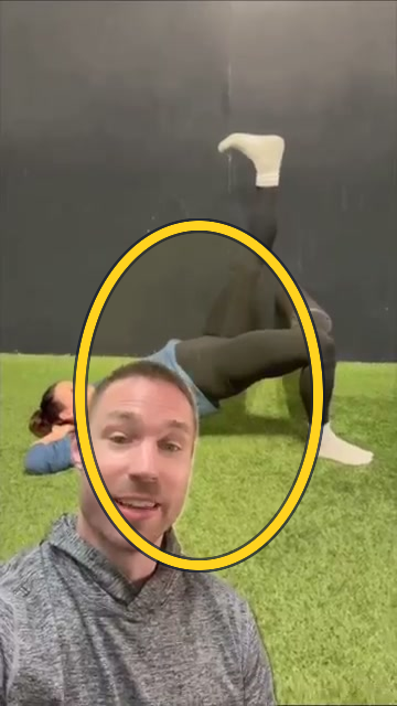 Wall-supported foam roller bridge exercise frame highlight