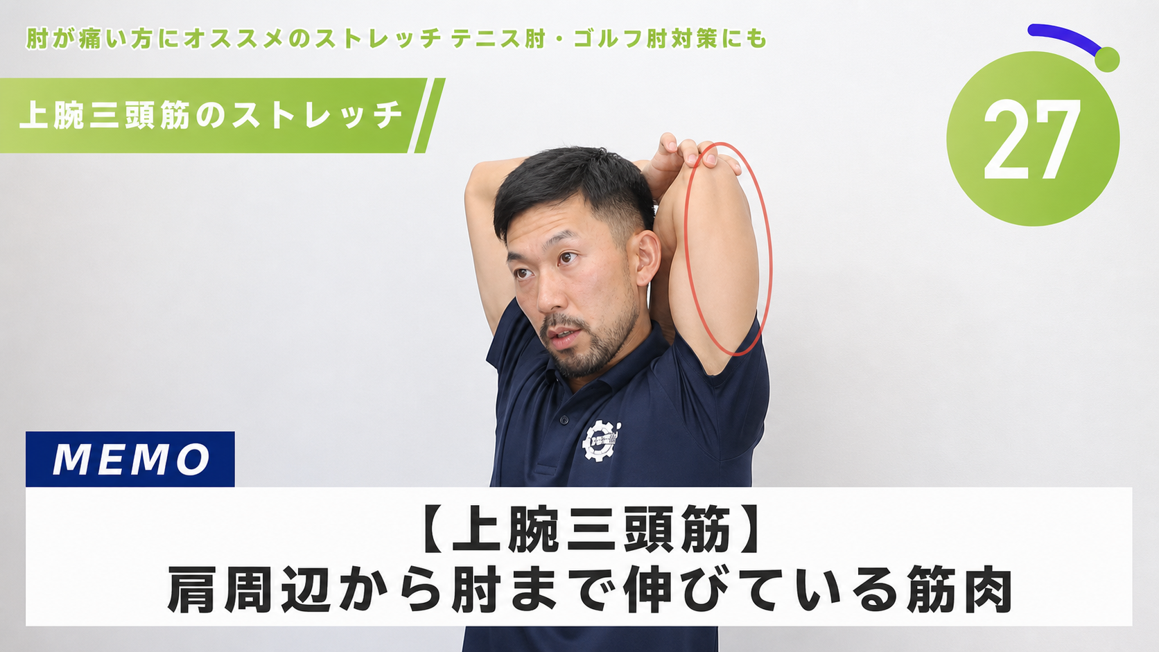 上腕三頭筋のストレッチの動作フレーム