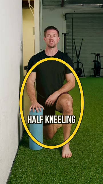 Half-Kneeling Wall Knee Drive exercise frame highlight