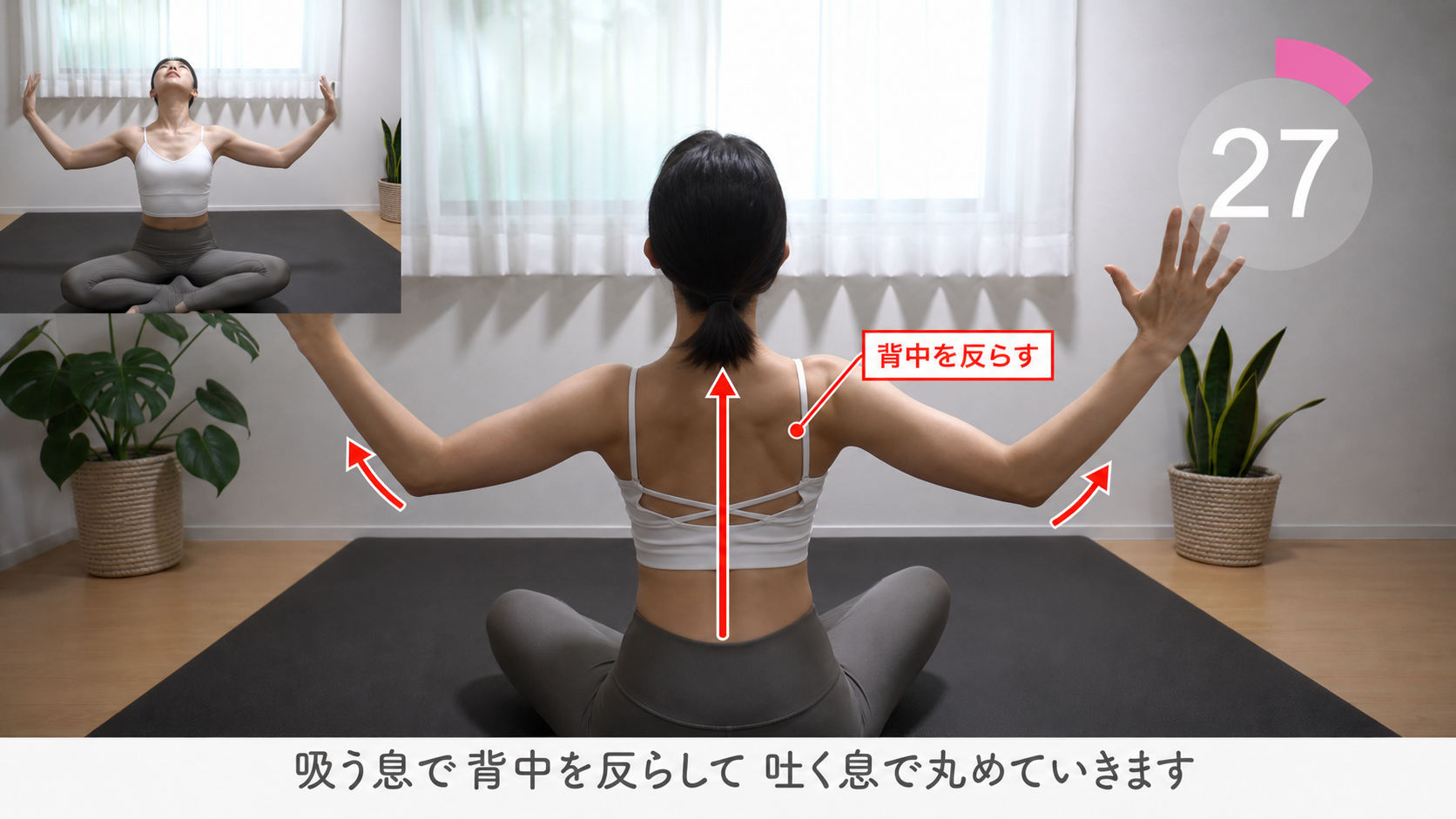 キャット・カウ・エクステンションの動作フレーム