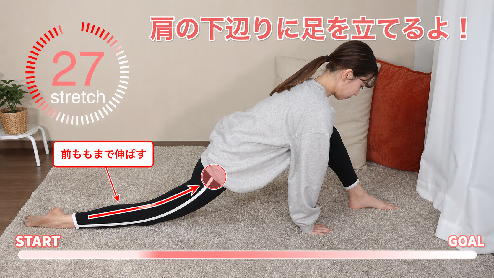ランジストレッチの動作フレーム