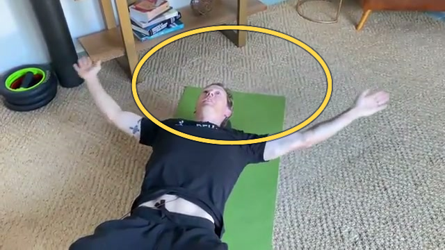 Foam roller chest stretch exercise frame highlight