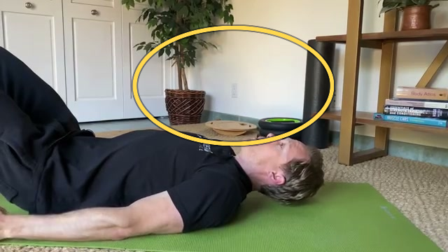 Deep neck flexor hold exercise frame highlight