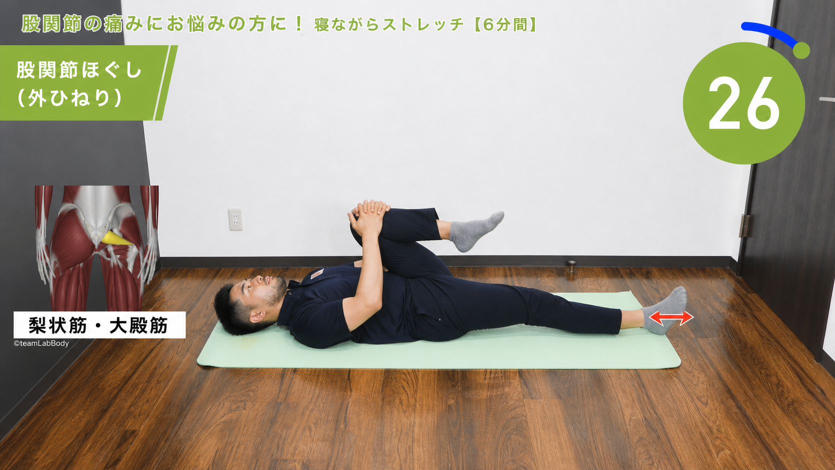 股関節ほぐし（外ひねり）の動作フレーム