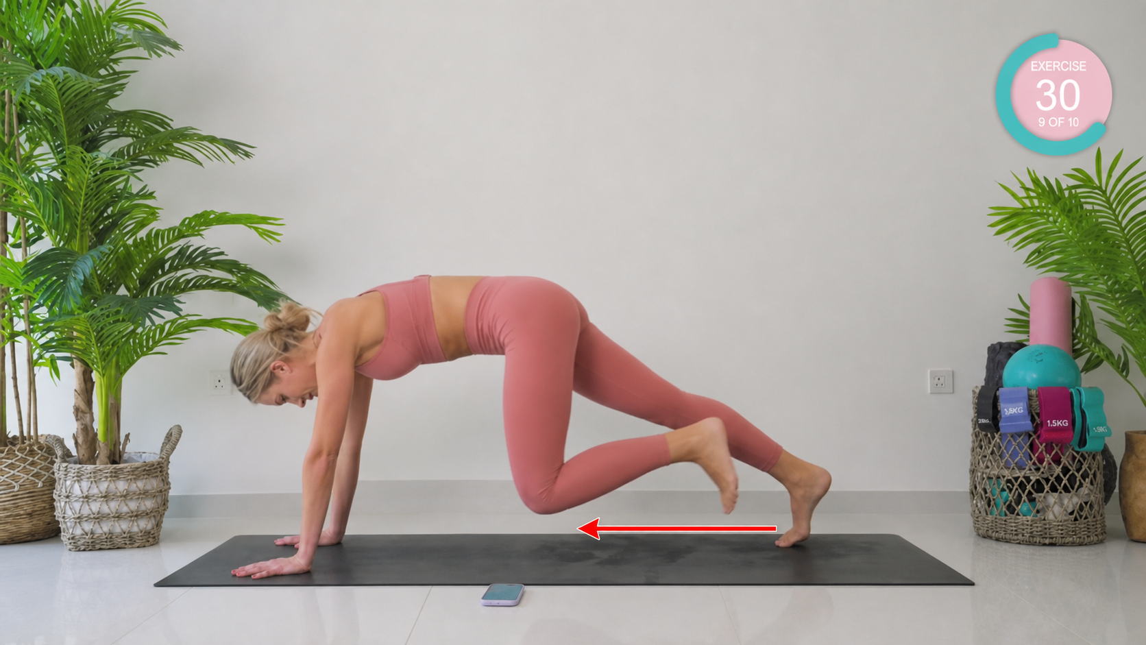 Plank walk in and out exercise frame highlight