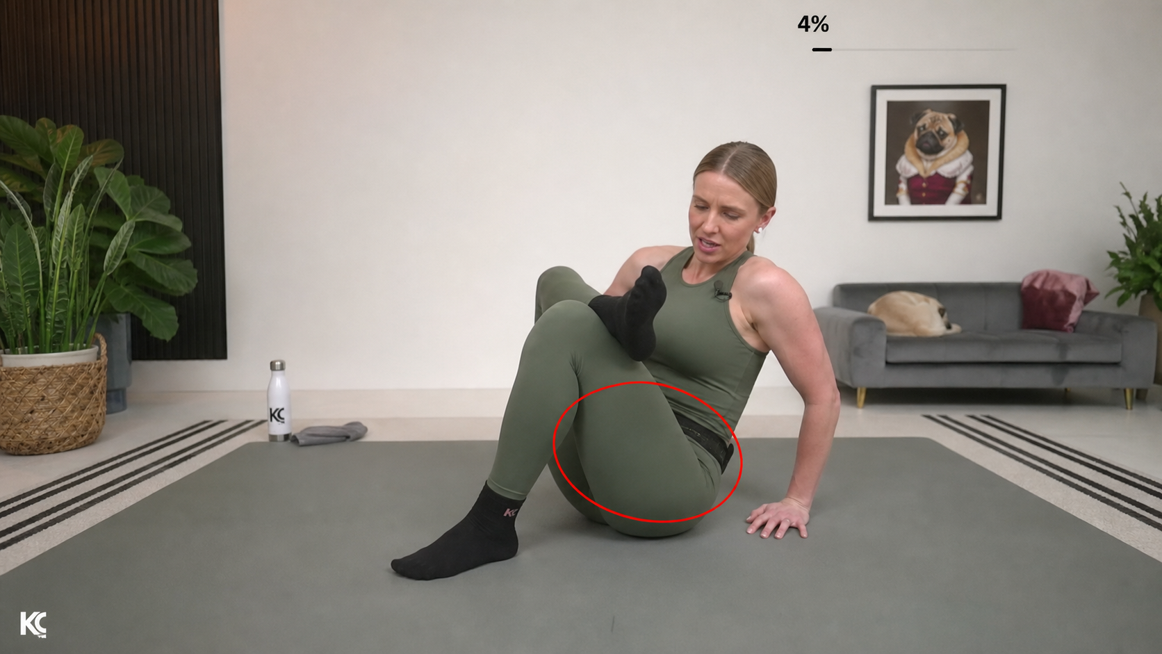 Seated Glute Stretch exercise frame highlight