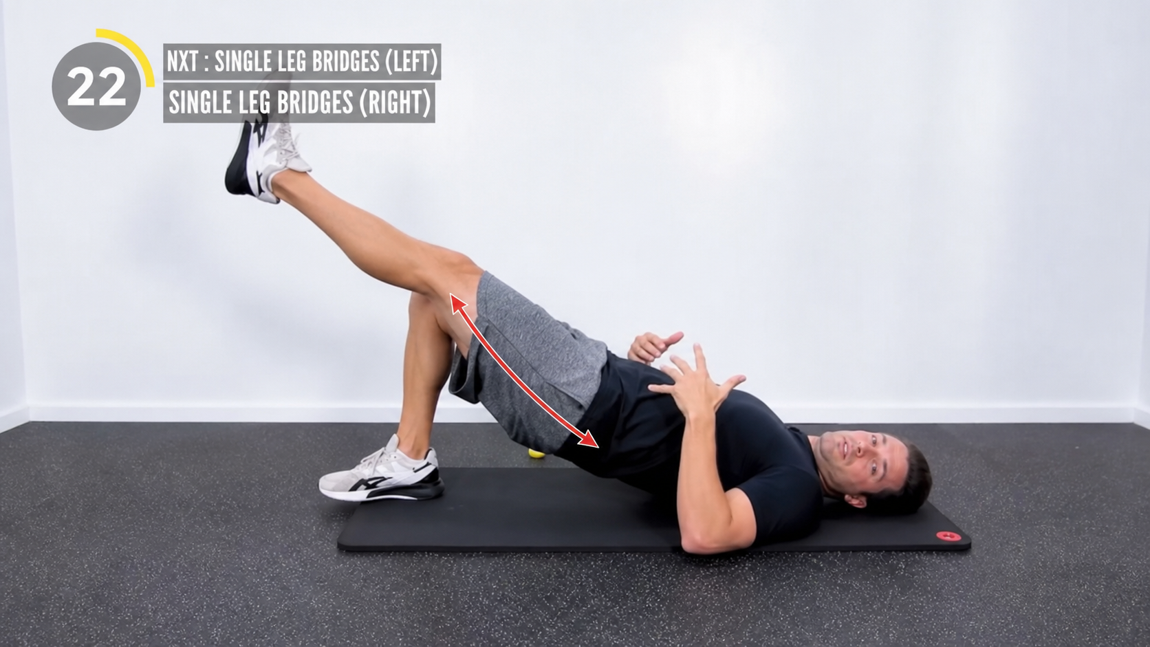 Single leg bridges exercise frame highlight