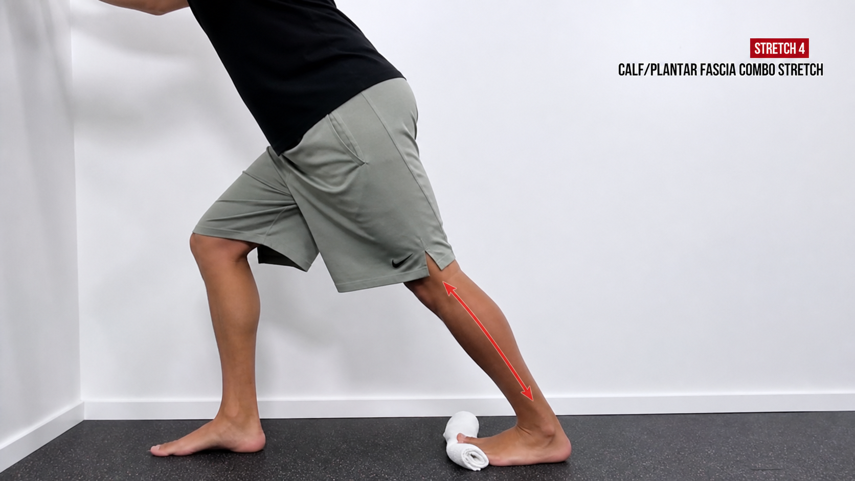 Toe-propped calf stretch exercise frame highlight