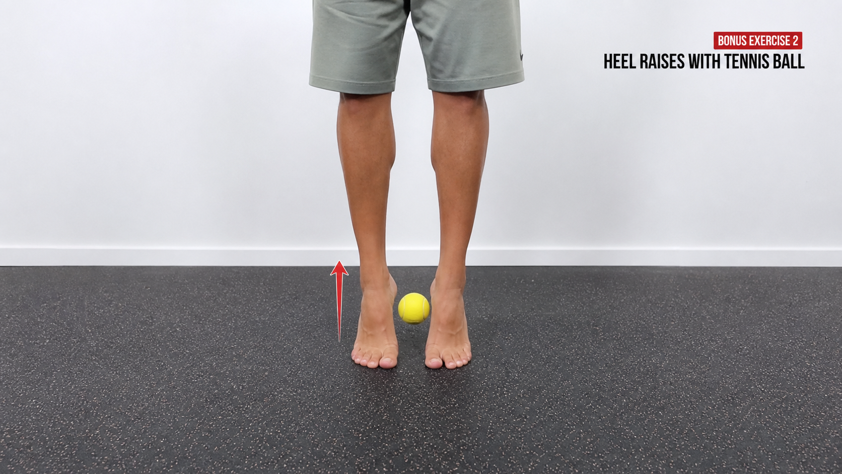 Heel raises with ball squeeze exercise frame highlight