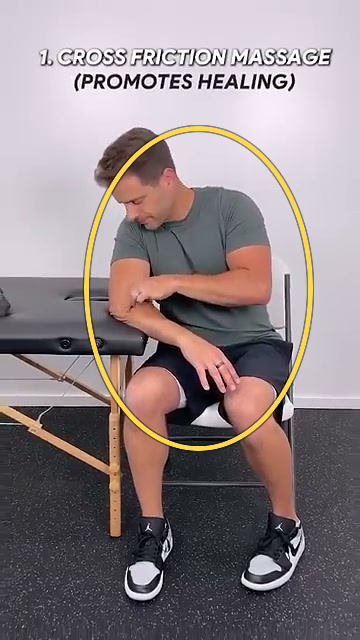 Cross-Friction Elbow Massage exercise frame highlight